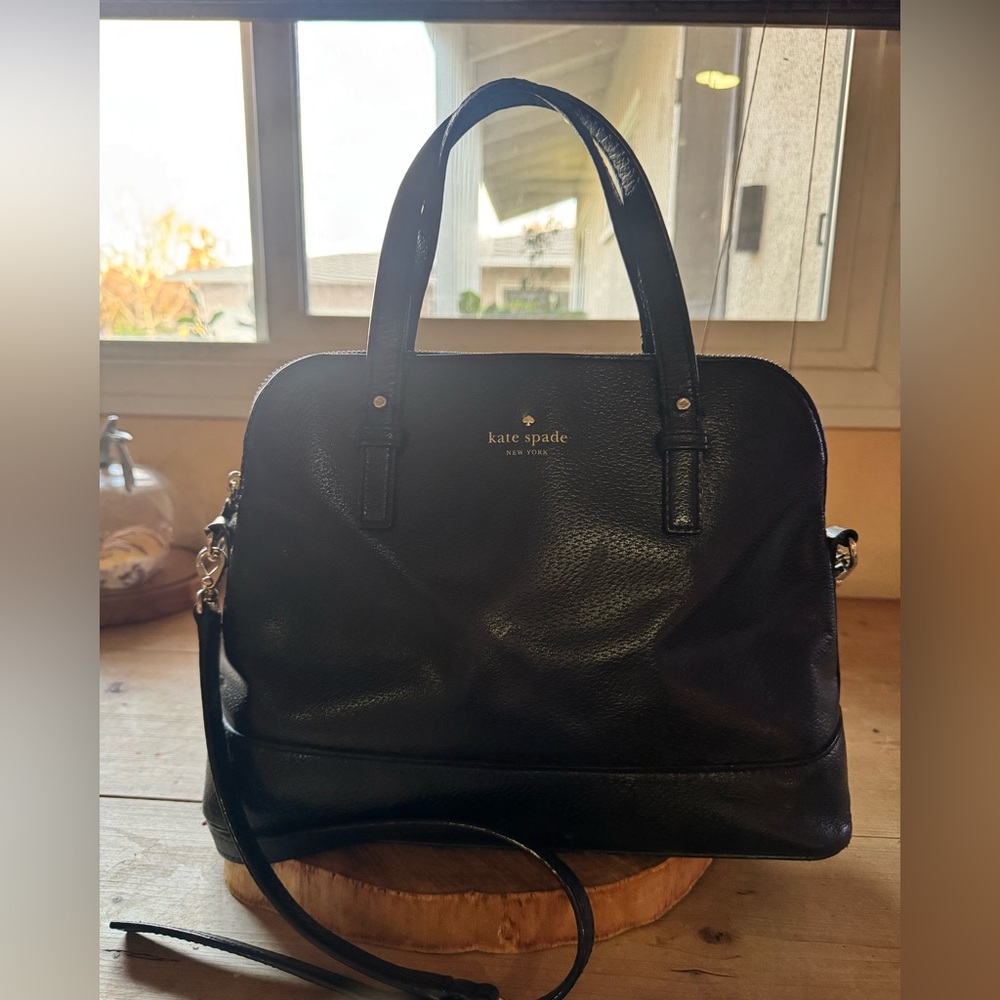 Kate Spade Black Pebbled Leather Satchel
